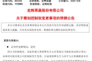 龟壳摇卦明日停牌！又一A股，筹划控制权变更